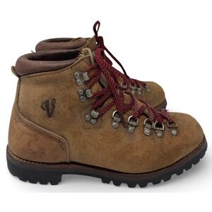 Vintage Vasque Alpine Mountain Boots Men 9.5 E Tan Wholecut Roughout Made in USA